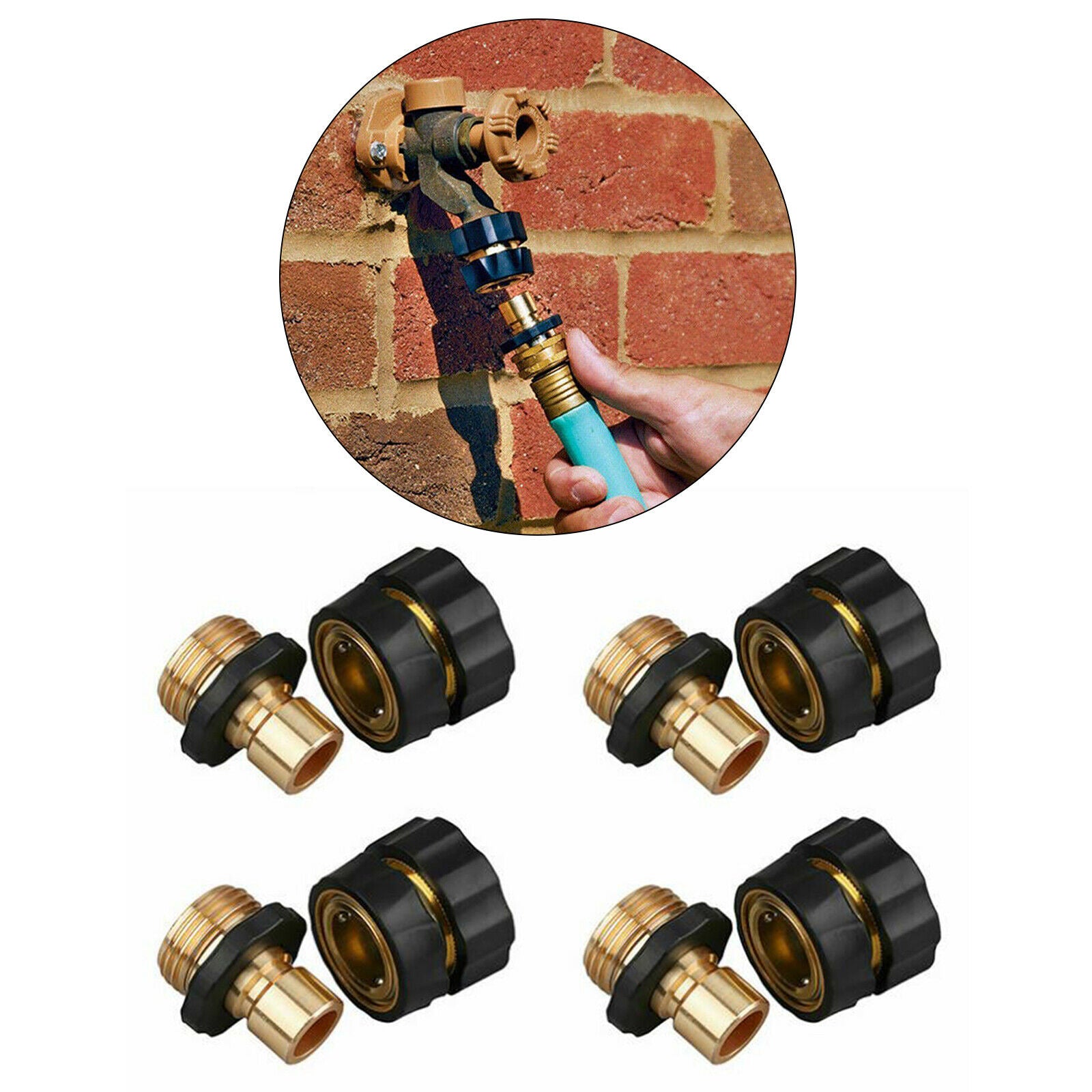 Aluminum Alloy 3/4 Inch Garden Hose Fitting Quick Connector Pipe Connector