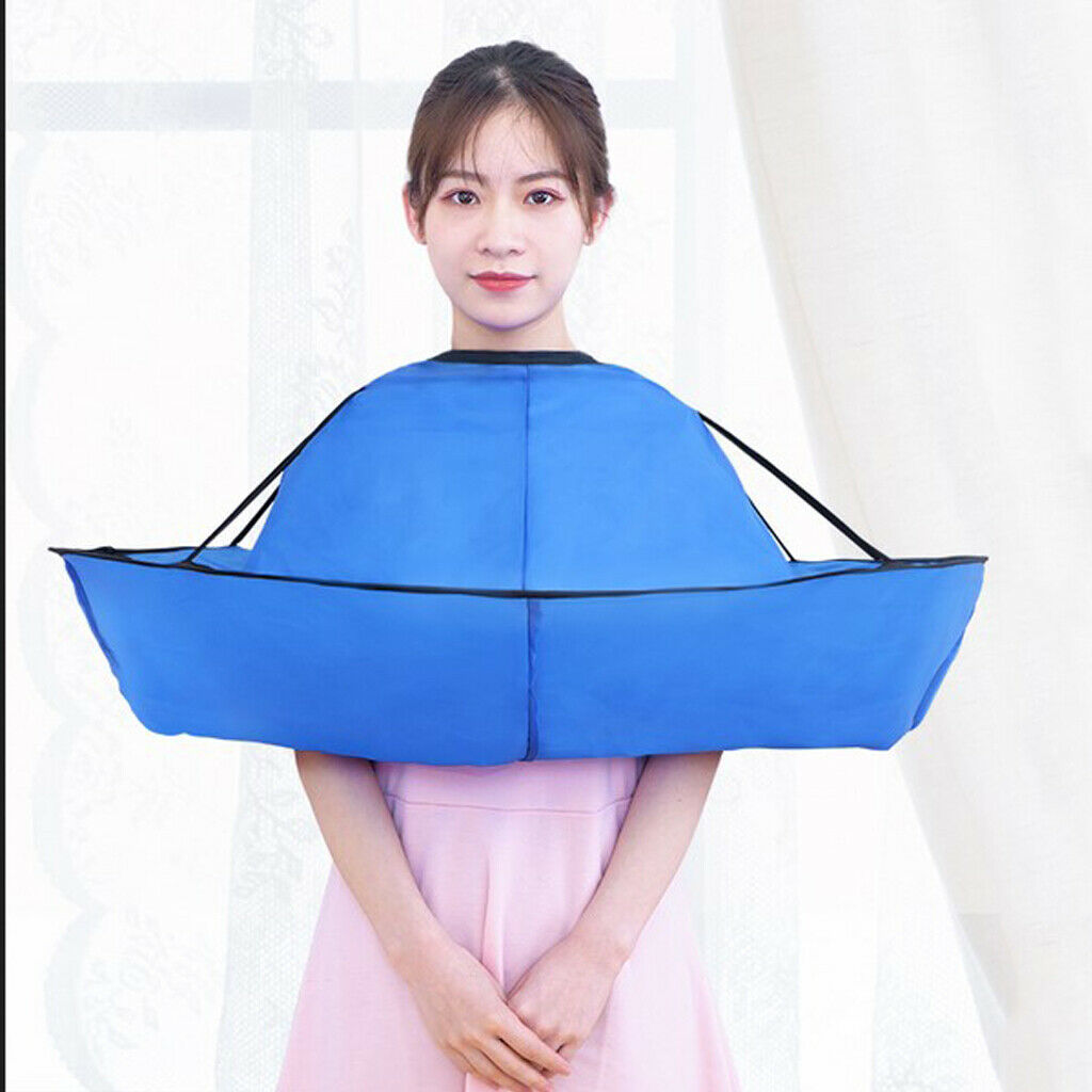 2 Pieces DIY Hair Cutting Cape Hair Catcher Hairdressing Umbrella Cloak Blue