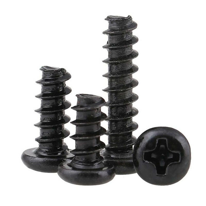 60pc M2*4-12mm Phillips Pan Head Self Tapping Screws Flat Tail Kit Zinc Plated