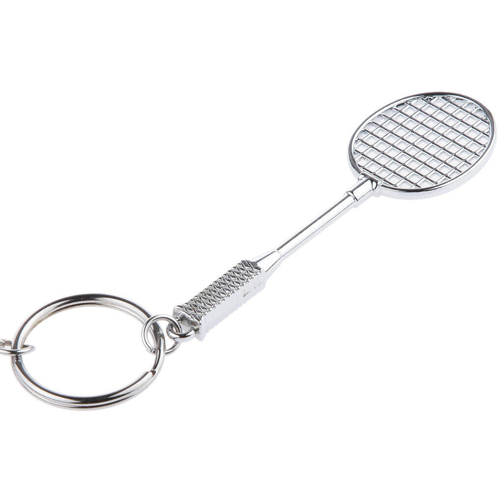 2Pcs Alloy Key Pendant Lovely Bedminton Key Chain Key Finder Fuchsia White