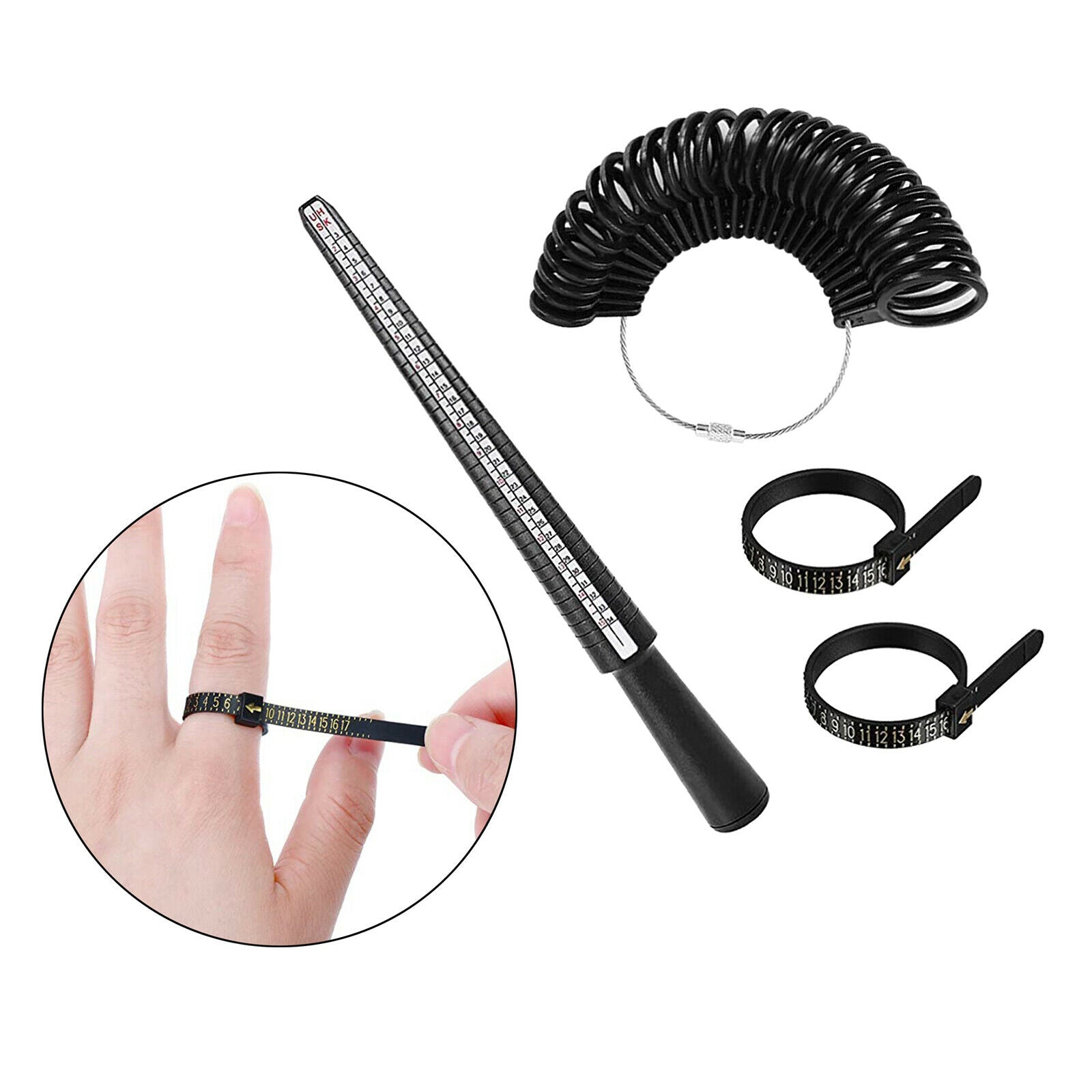Ring Sizer Guage Measuring Tool Set US HK Sizes Belts for Jewelry Making