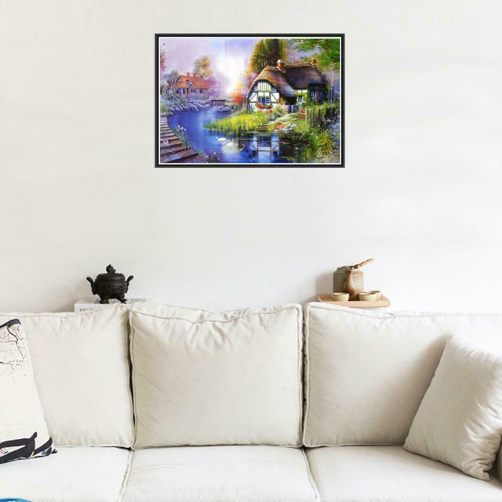 DIY Diamonds Painting Leisurely House Cross Crafts Stitch Kit for Home Decor