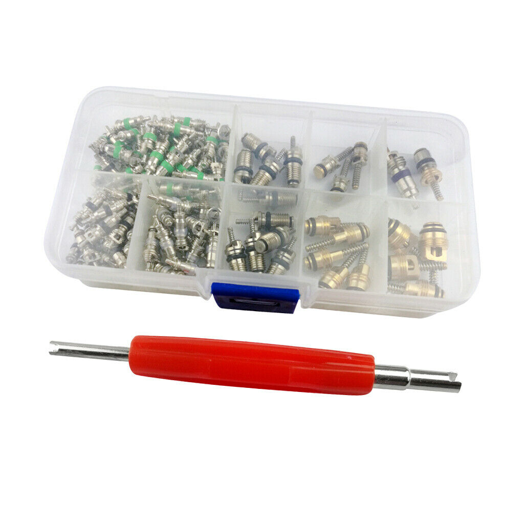 135pcs Truck R12 R134 Air Conditioning A/C Valve Core&Remover Assortment Kit