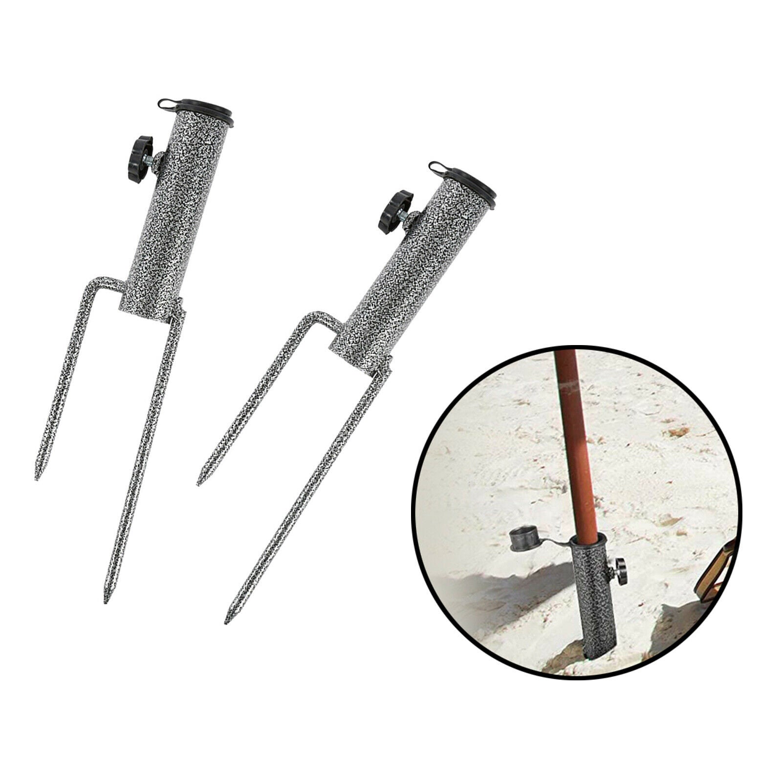 2Pcs Park Beach Patio Umbrella Metal Anchor Stand Holder 32cm Length Durable