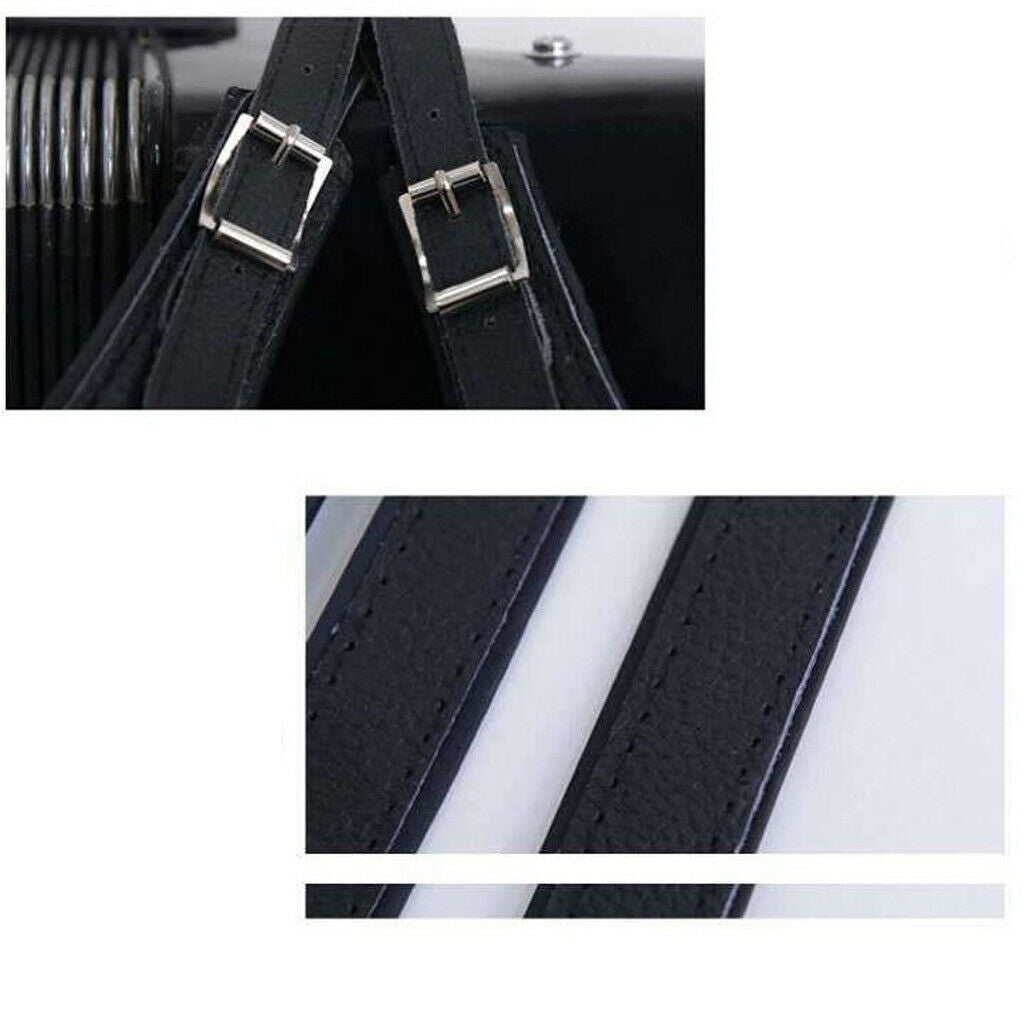 4 Packs Layer Wear-Resistant Cowhide Accordion Shoulder Straps Parts Black