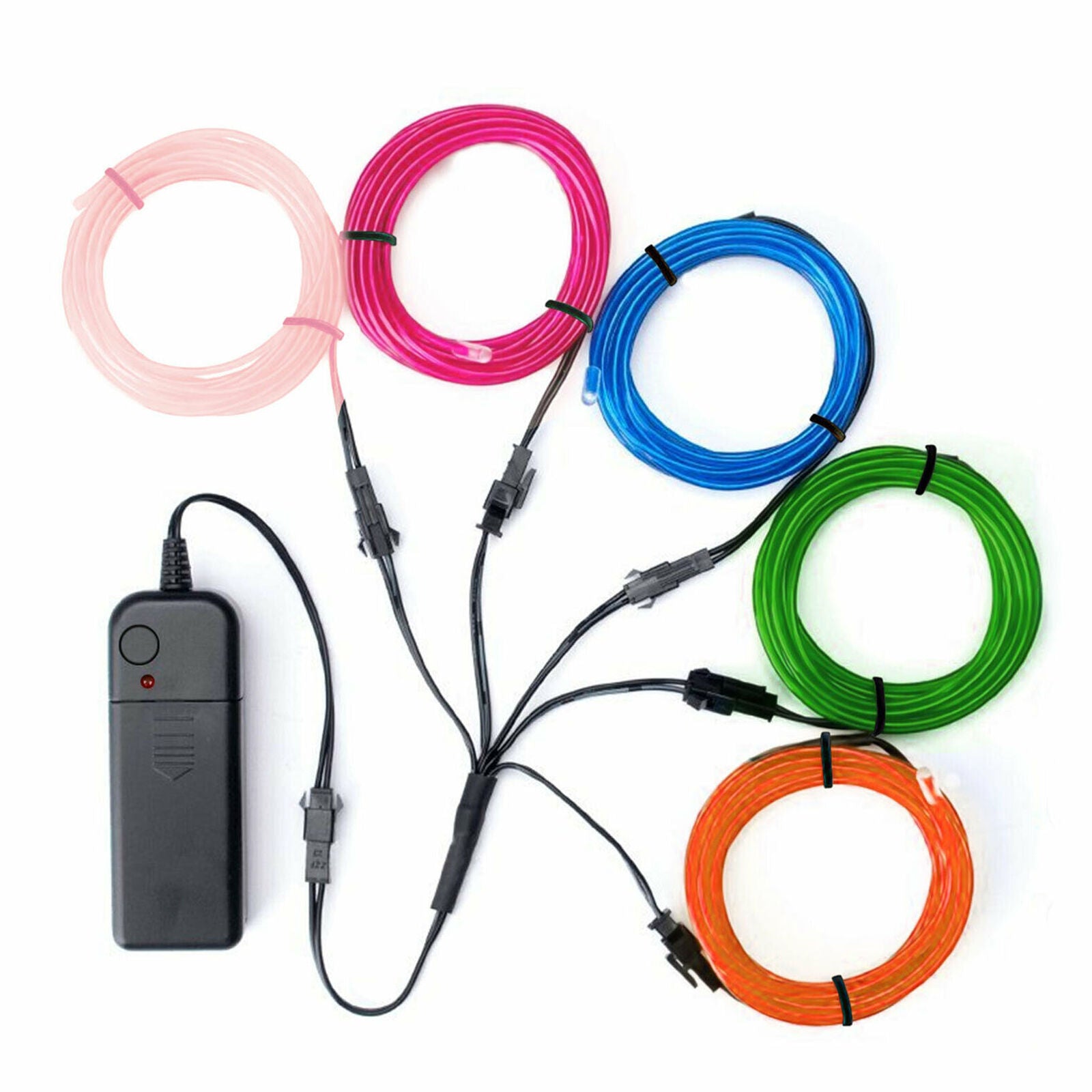 5x1M Flexible Neon LED Light Glow EL Wire String Strip Rope Tube Car Dance Party