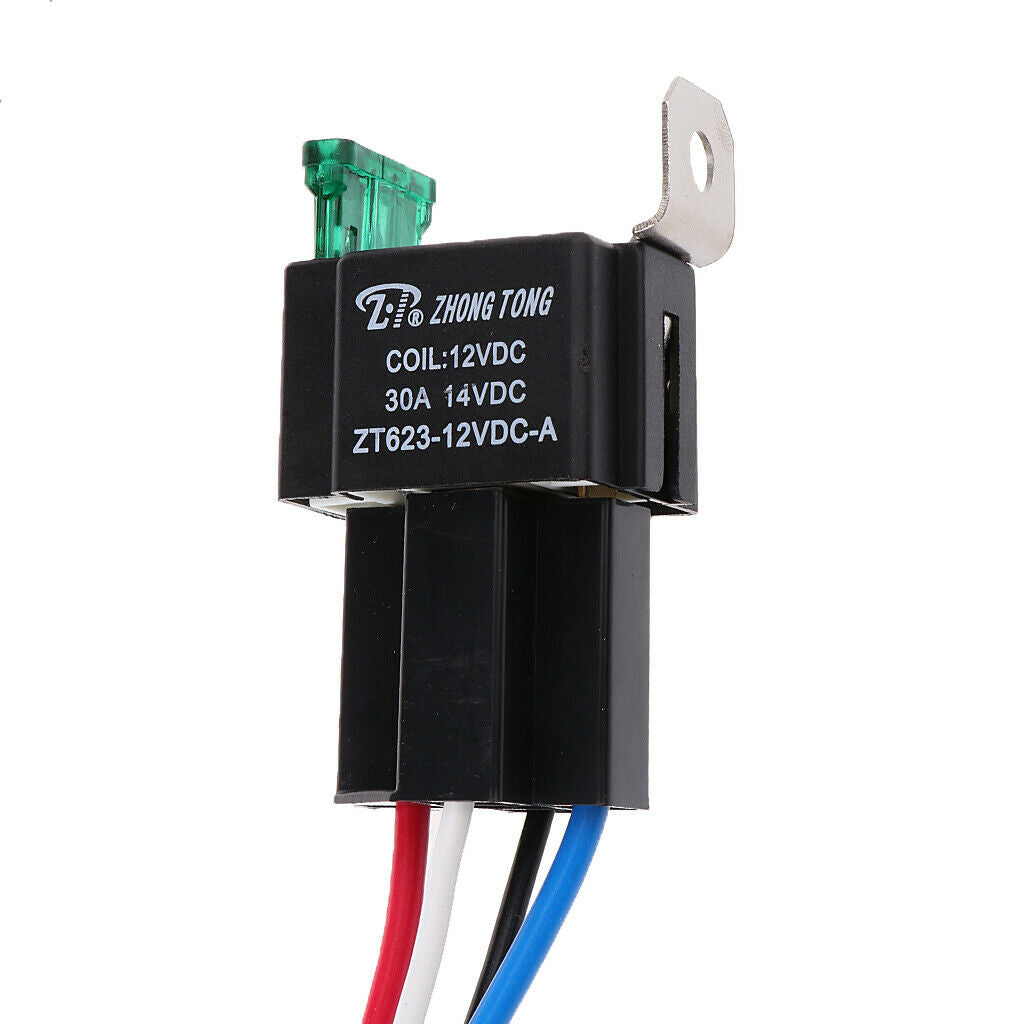 Set Of 5 Black Car Truck Auto Heavy 12V 30A SPST Relay Relays Kit 4 Pin