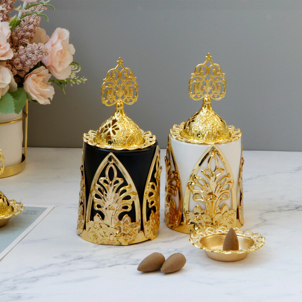 2Pcs Ceramic Porcelain Incense Burner Decorative Holder for Home Ornament