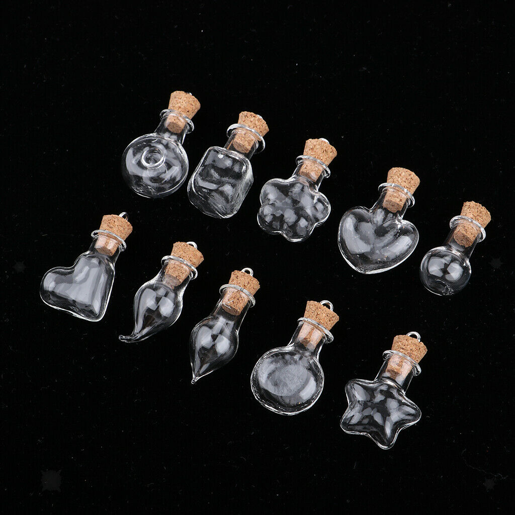 10pcs Clear Empty Glass Bottle Pendant Wish Bottles With Cork Bottles 2 #