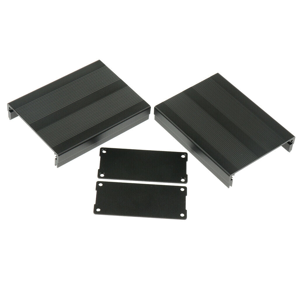 Extruded Aluminium Enclosure PCB Cooling Flat Box Case DIY 100x76x35mm Black