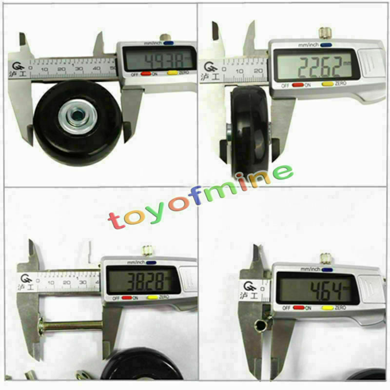 2 pcs Luggage Suitcase Replacement Wheels Axles Wrench Deluxe Repair OD 50mm