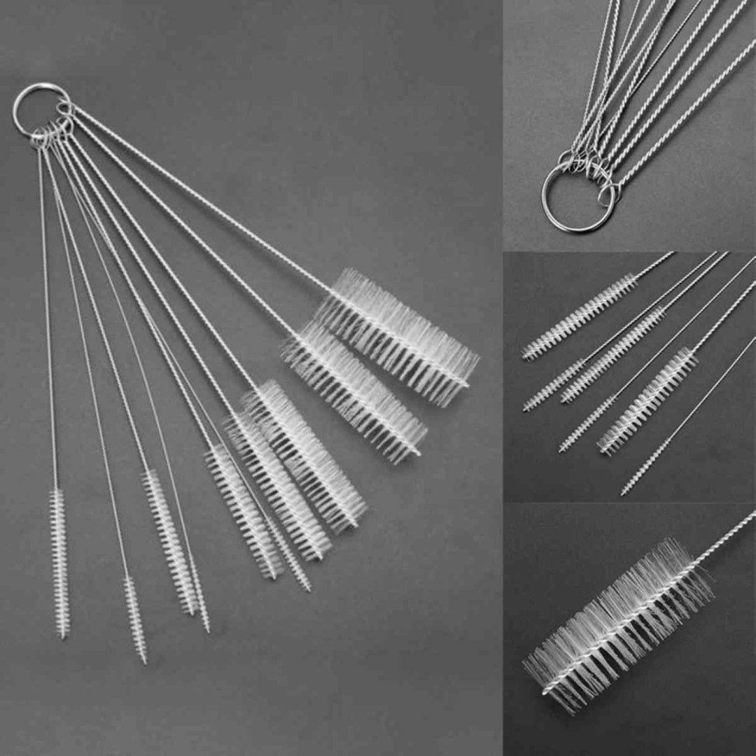 Straw Cleaning Brush One Pipe Cleaner Tube Bottle Metal Handle Reusable Cleaning
