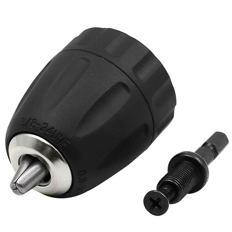 3/8-24UNF 0.8-10MM Hex Shank Keyless Drill Bit Chuck Clip with 1/4 Hex Shank RE6