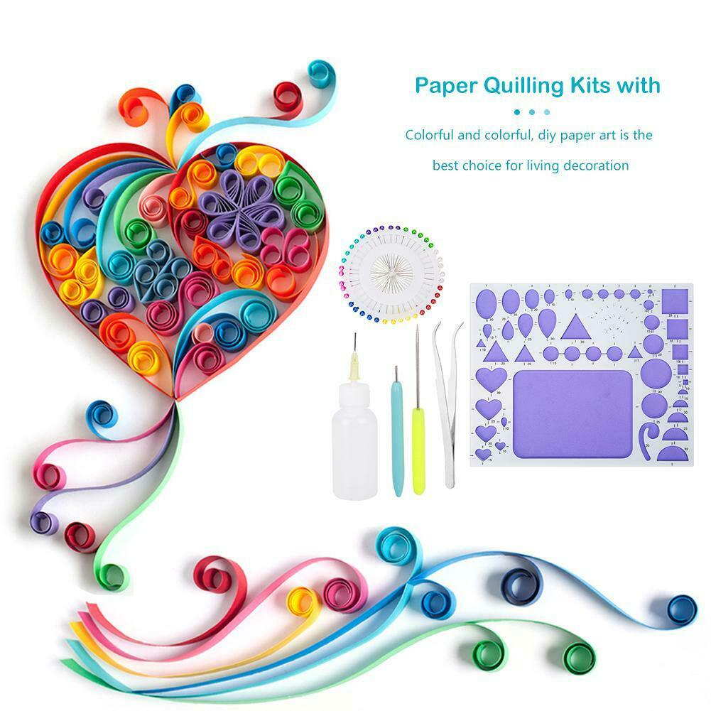 DIY Paper Quilling Tools Set Template Mould Board Tweezer Needles Pen Kit @