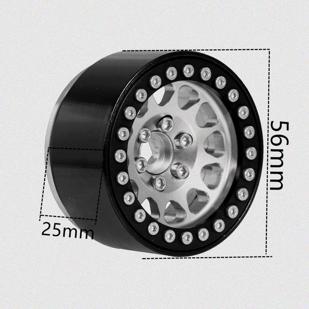 Metal 1.9" Beadlock Wheels Rims for 1/10 Axial SCX10 II 90046 RC Upgrade