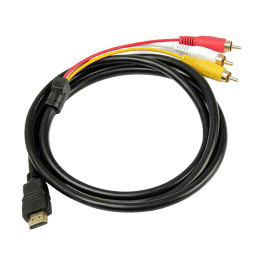 to RCA Cable Connector, 5ft/1.5m   Male to 3 RCA Video Audio AV