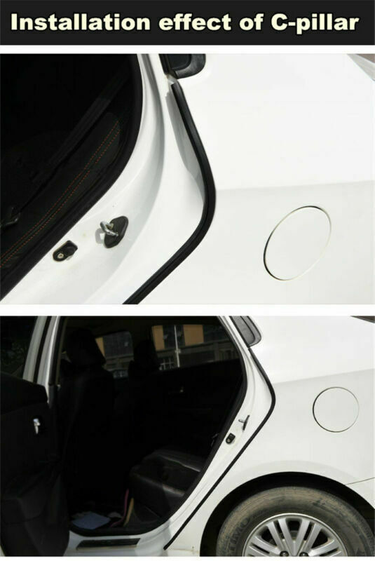 2 Meter B C Pillar Rubber Seal Strip Car Door Anti-Noise Dustproof Sealer Black
