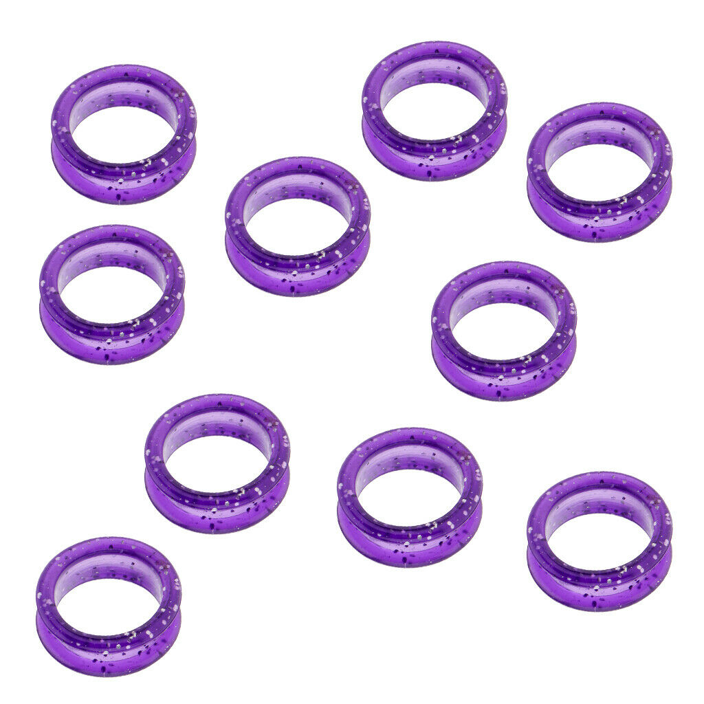 10 Pieces Rubber Scissors Shears Finger Rings Grips for Salon Barber Purple