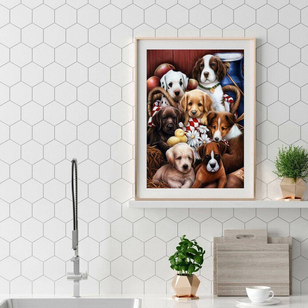 Full Square Drill 5D DIY Diamond Painting Dog Embroidery Cross Stitch Kit @