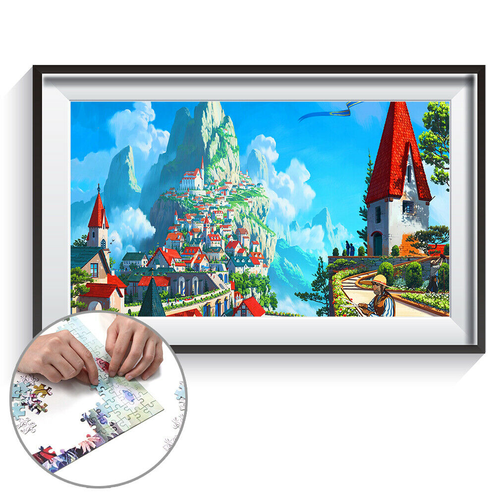 Mountain Town Scenery Puzzle Educational Toys 1000 Piece Paper Jigsaw Gift @