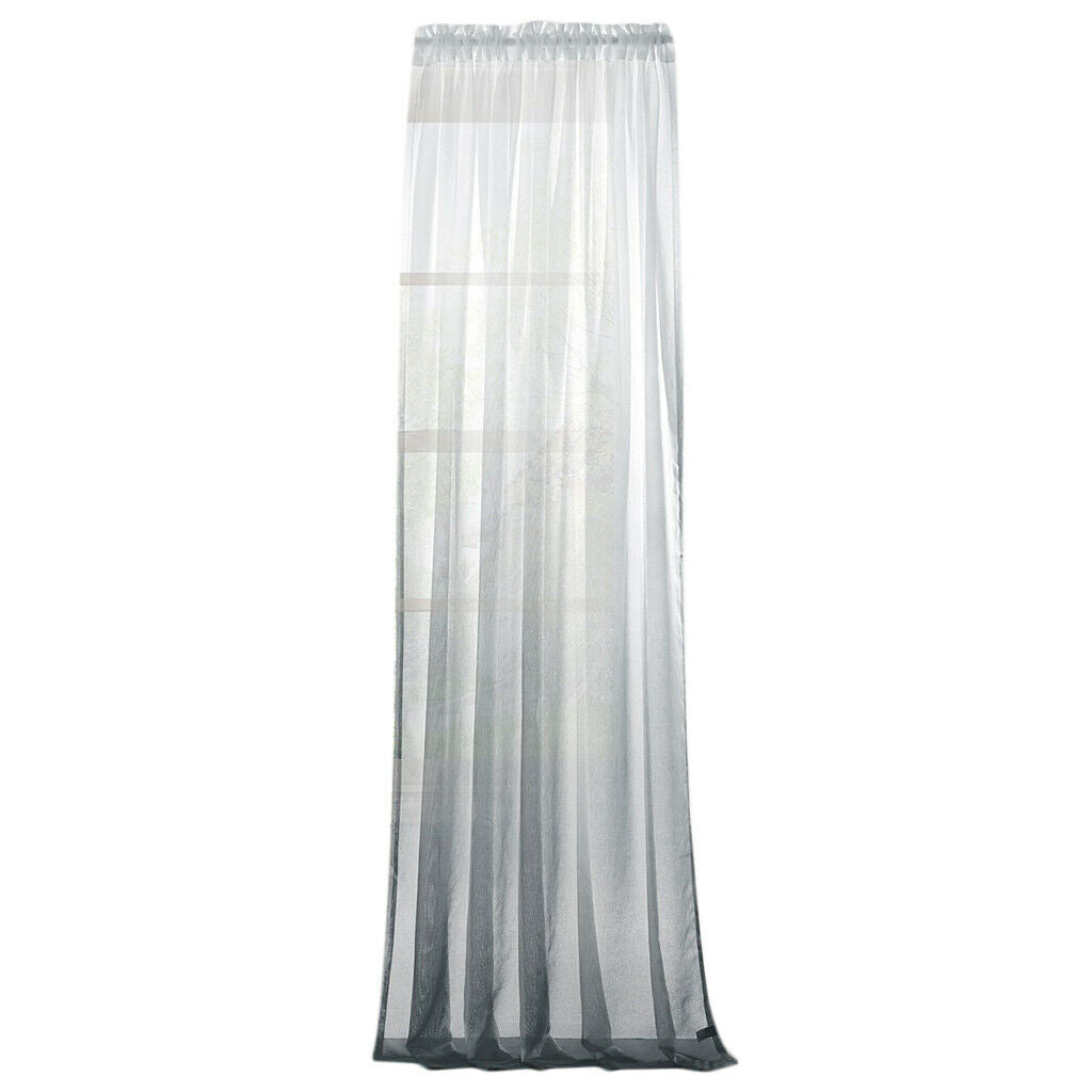 2pcs Curtain Voile Transparent Curtains Living Room Eyelet Scarf Decorative