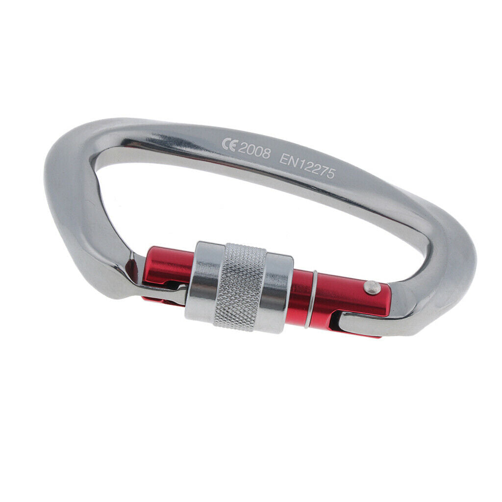 Aluminum Tree Climbing Screw Locking Carabiner Heavy Duty Rappelling Clip