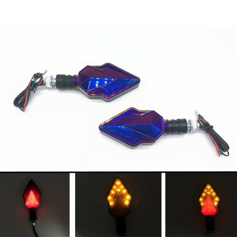 2PC Motorcycle Scooter Bike LED Turn Signal Light Indicator DRL Rear Brake Light