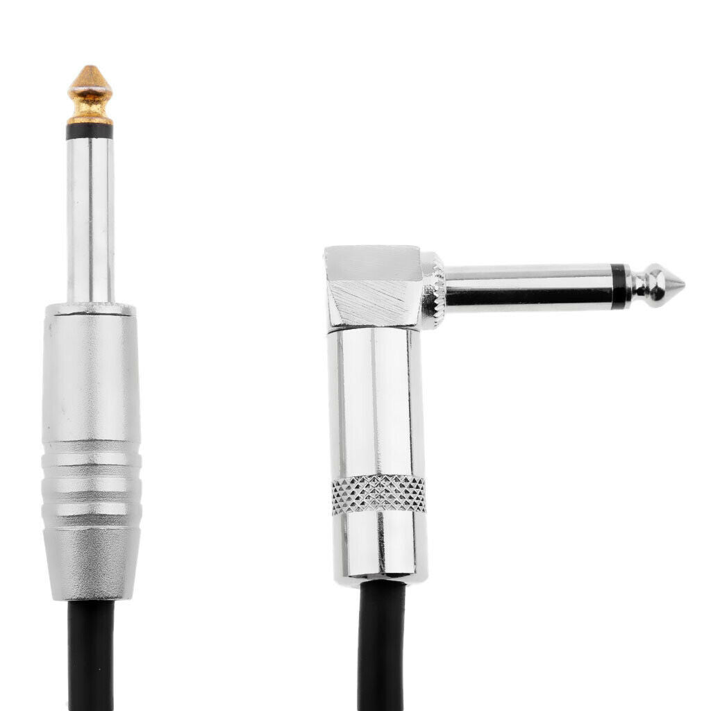 1/4 Inch to 1/4 Inch 6.35mm   Straight to Right Angle Cable 1meter