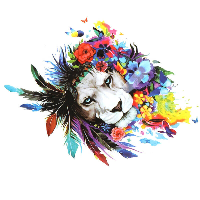 feather lion Patches Heat Transfer Iron On Patch Washable Clothes SticY1