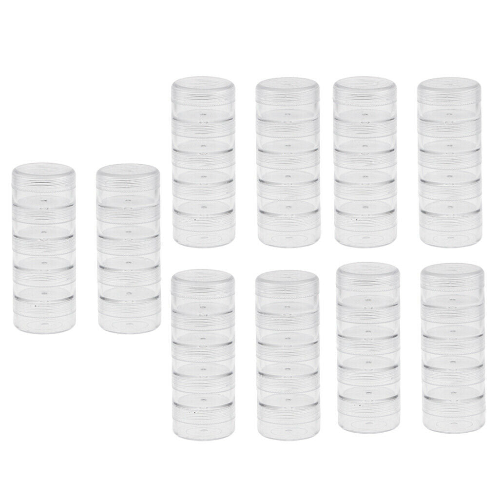 10Pcs 5 Layers Stackable Interlocking Screw Containers Storage Box 95x36mm