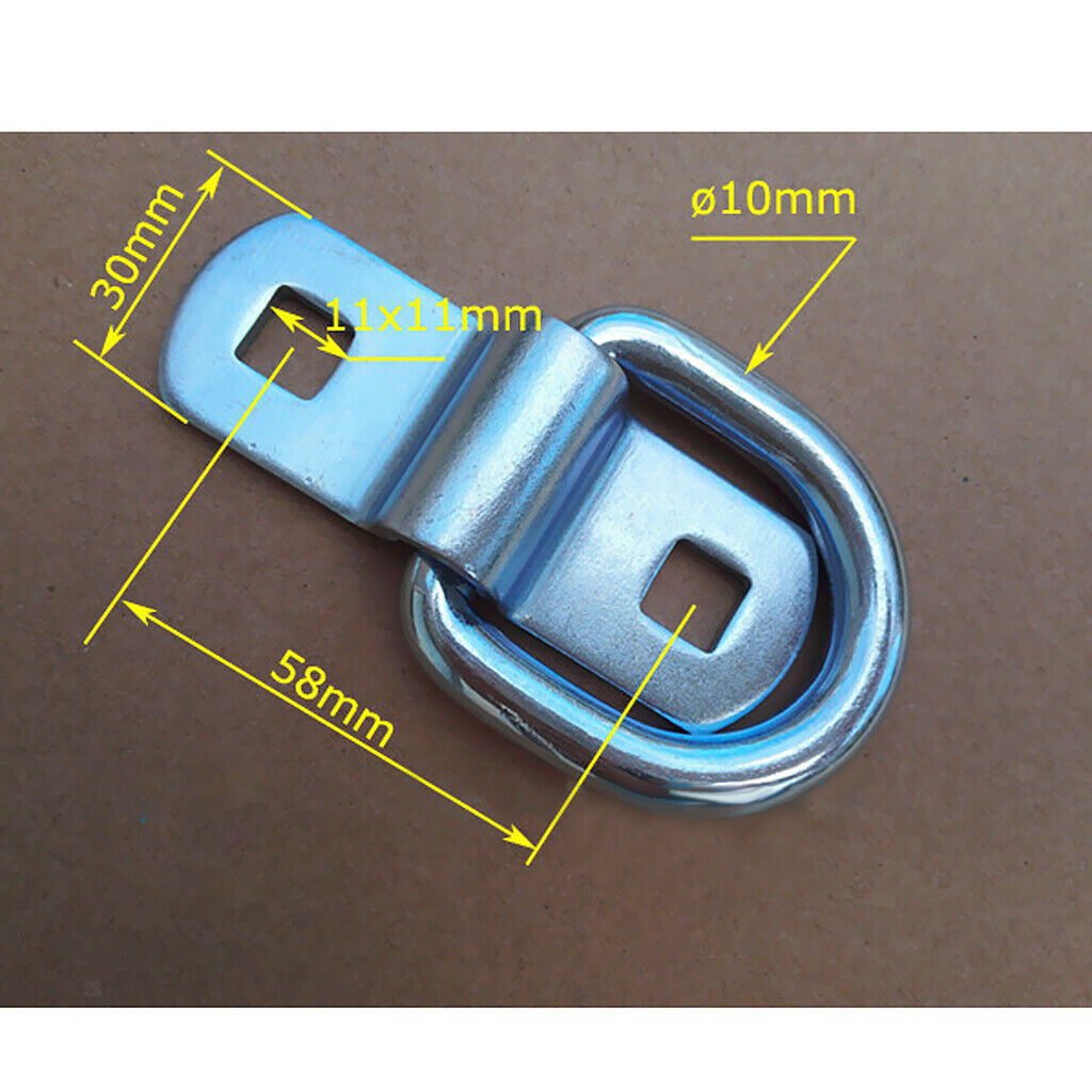 5 Pieces Trailer Boat D Ring Rope Chain Strap Tie Down Stainless Steel