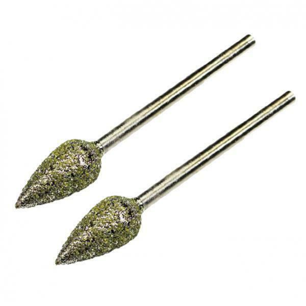 2Pcs/set Torch Diamond Grinding Head Lapidary Rotary Burrs Jade Carving 10mm