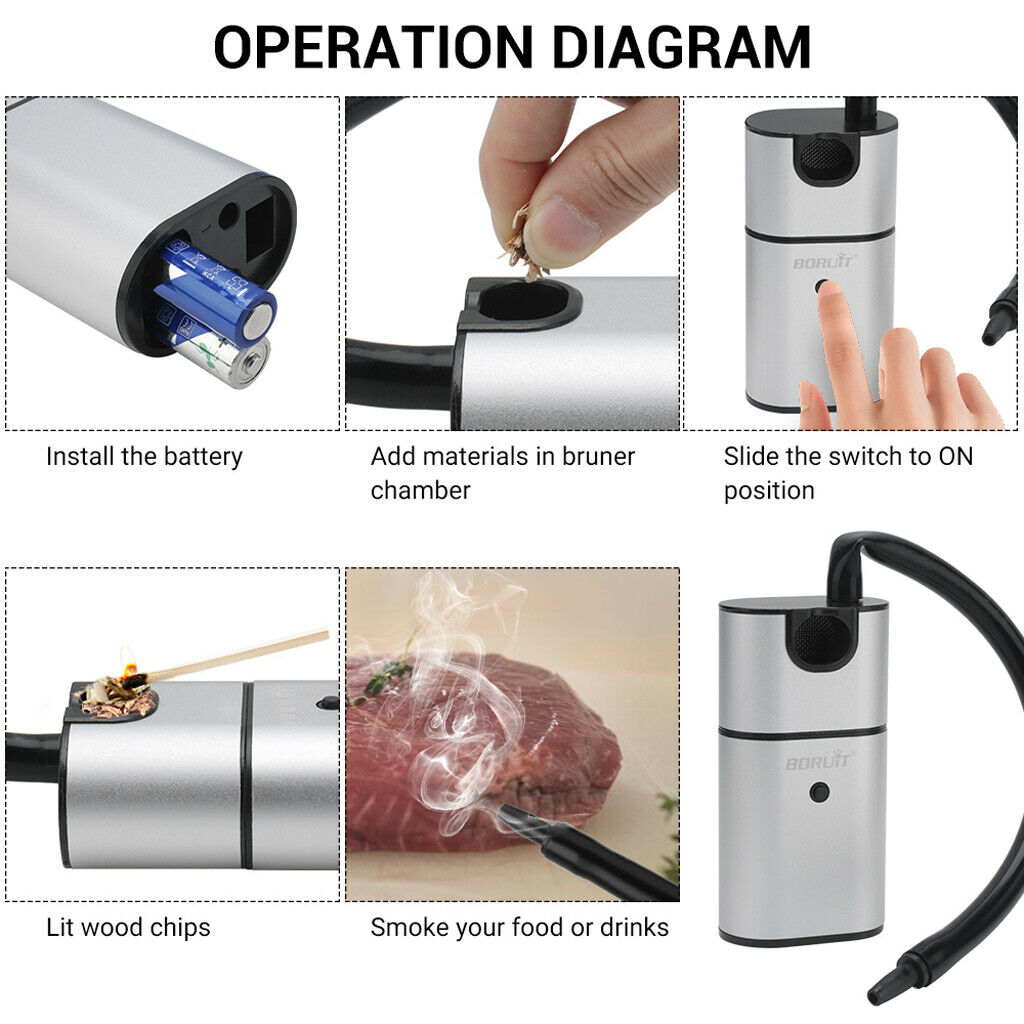 Smoke Infuser Cheeses Salmon Sausage Meat BBQ Smoker Easily Use 117x60x37mm