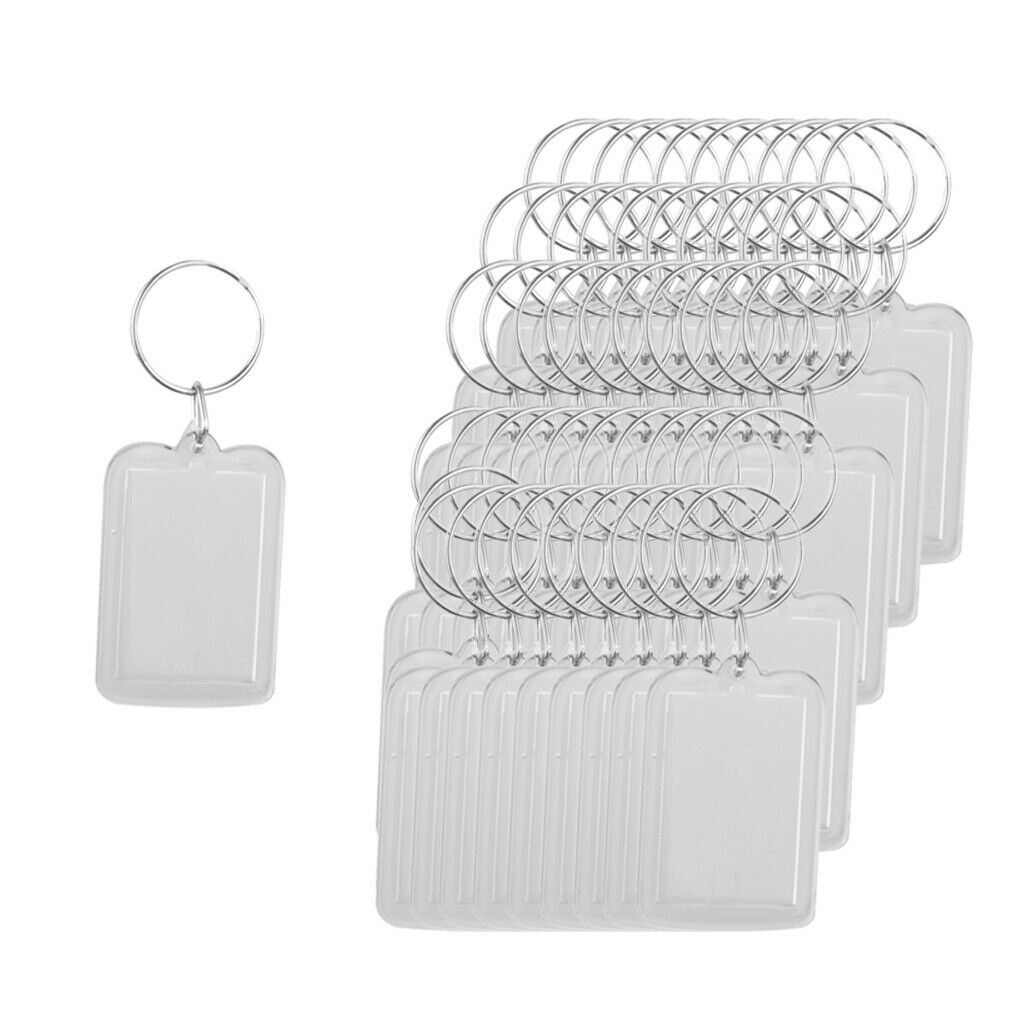 50Pcs Lightweight Keychain Blank Artwork Photograph Insert Keyring Presents