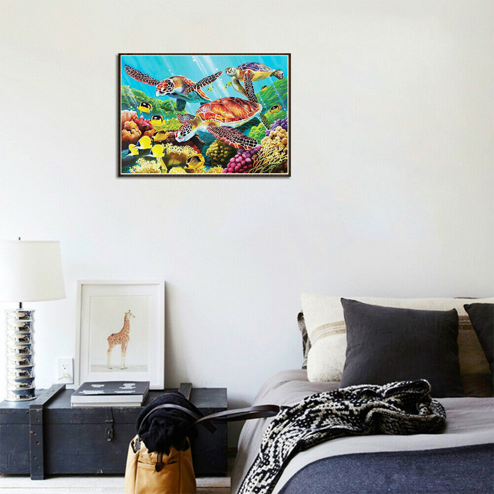 5D Sea Turtles Diamond Painting Embroidery DIY Full Drill Cross Stitch Kits @
