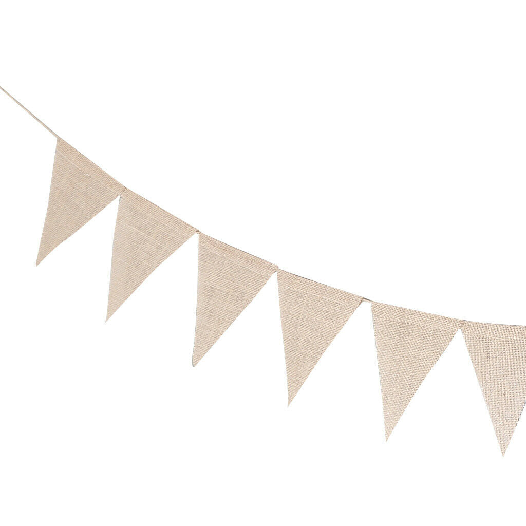3 Meter Burlap Banner Bunting Pennants 6.5'' x 5.1''