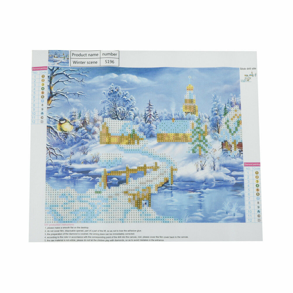 DIY diamond painting Winter snow diamond embroidery Cross Stitch mosaic decor Gy