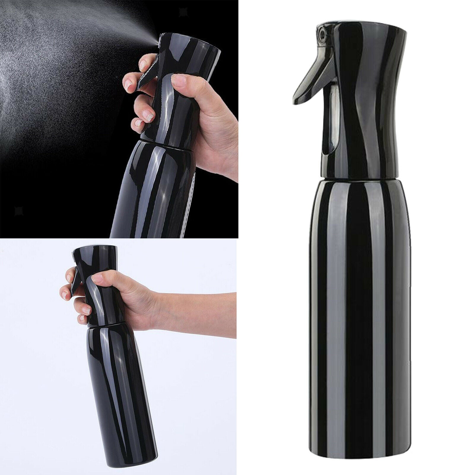 Continue Spray Bottle (500ml) for Hair Styling, Salon, Barber, Gardening Black