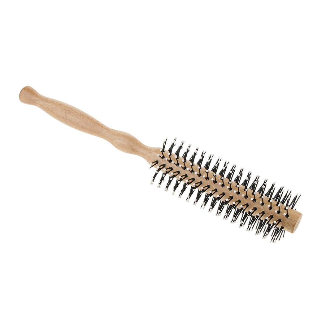 Wooden Round Hair Care Brush Wavy Curling Detangling Comb Hairbrush S New