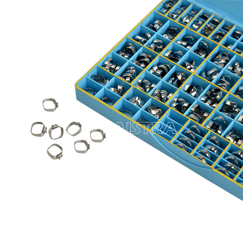 340pcs Dental Orthodontic 1st Molar Bands M Series Buccal Tube Roth 0.022" U2/L1
