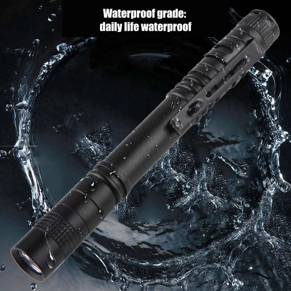 Mini Pen Light XPE R3 Torch 3W Waterproof Clip Pocket Outdoor LED Flashlight