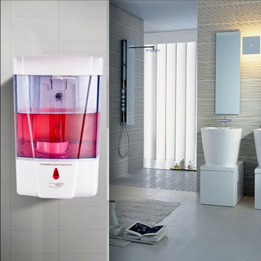 2x Automatic Liquid Soap Dispenser Wall Mounted w/Infrared Sensor Non-Drip
