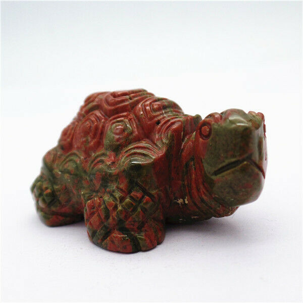 50x33x25mm Natural Unakite Jasper Carved Sea Turtle Decoration Statue HH7939