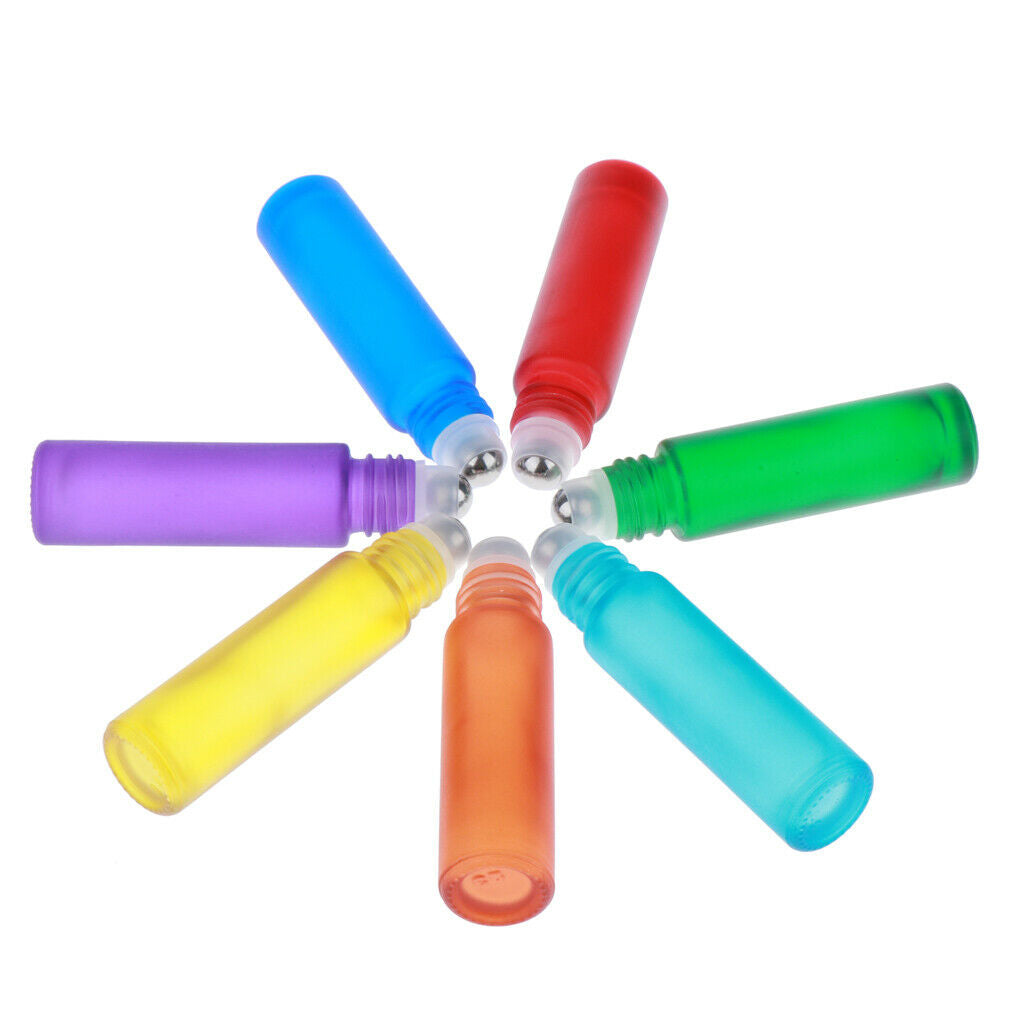 7x Empty Perfume Roller Ball Bottle Container Refillable Essential Oil Case