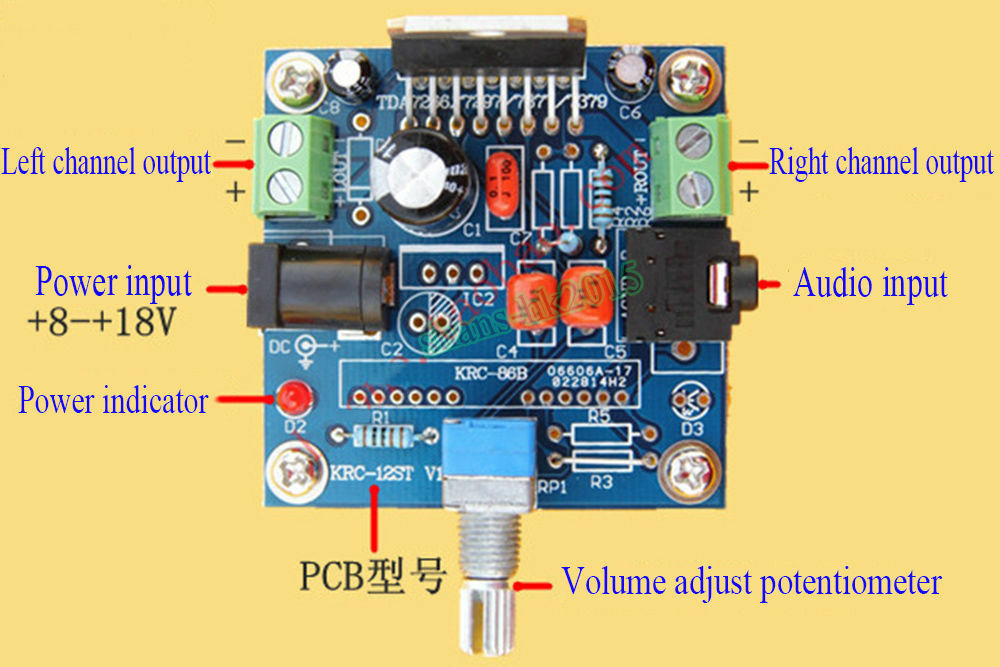 TDA7379BTA Bluetooth Amplifier Board for KRC-86B Bluetooth 4.0 Module Car Phone
