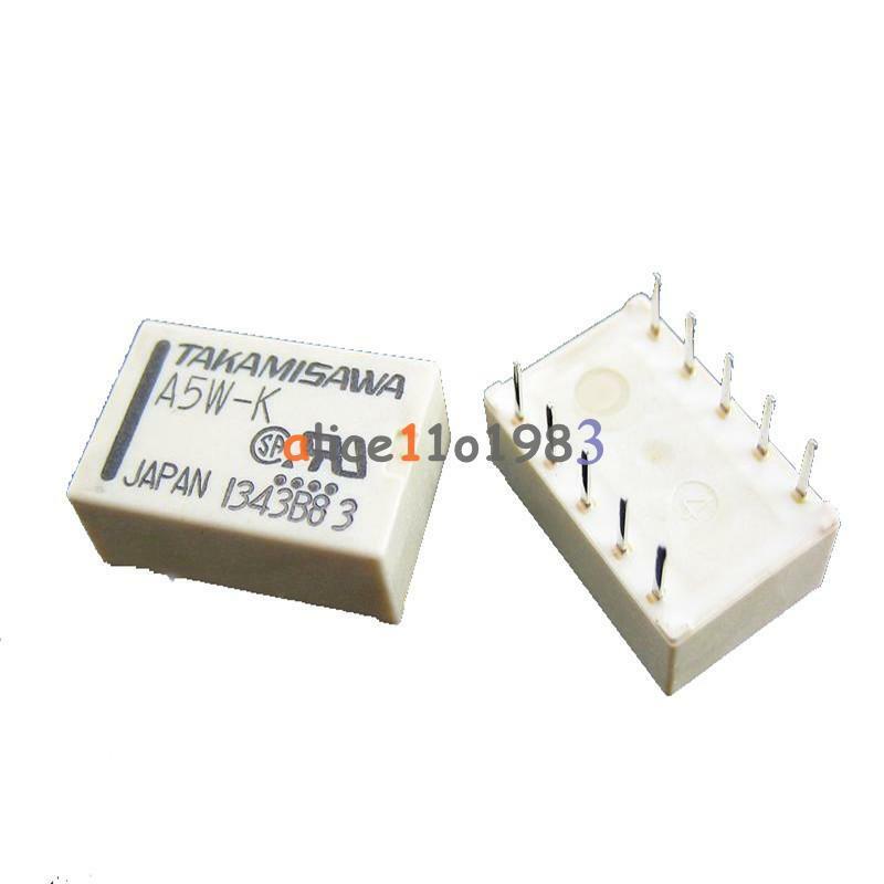 10PCS A5W A5W-K Relais Takamisawa  DIP-10 Relay 2x UM 5V Audio Signal