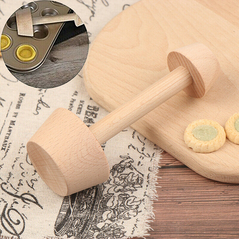 Wooden Pastry Pusher Egg Tart Double Side Tamper Pastry Pusher Eggtart Mo.l8