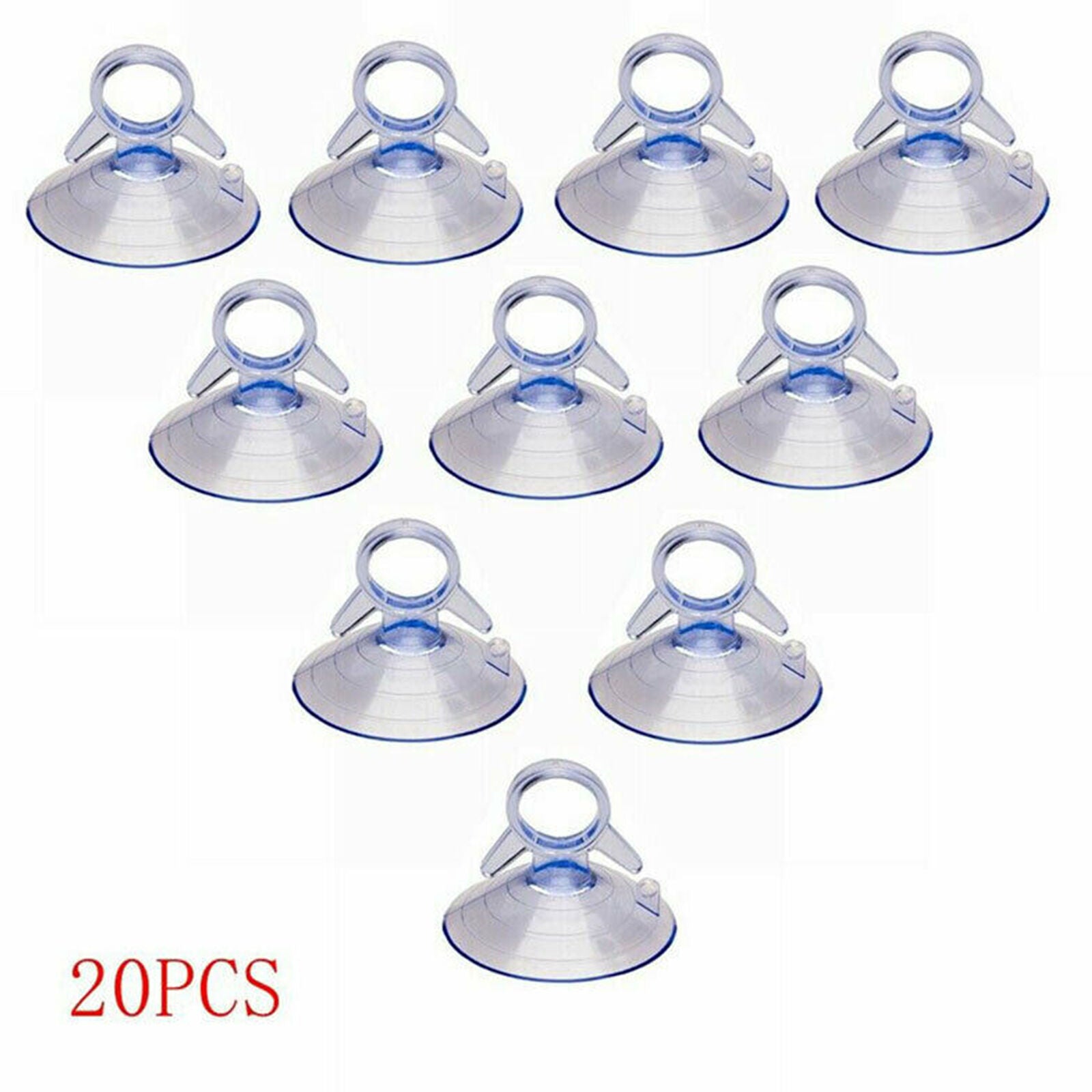 20x 45mm Car Sunshade Suction PVC Cups Clear Rubber Plastic Window Suckers