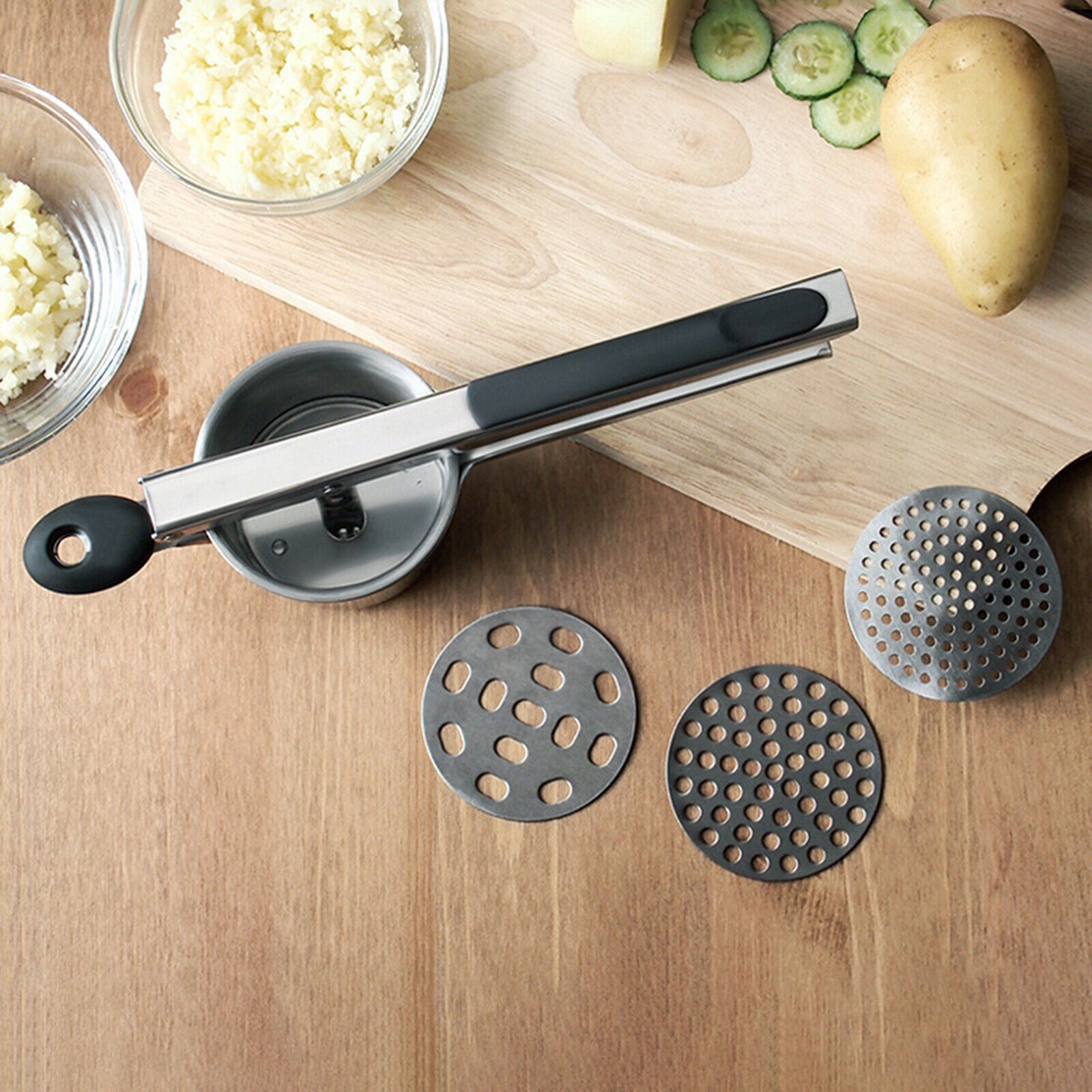 Stainless steel potato Ricer fruit masher for potatoes, carrot sweets