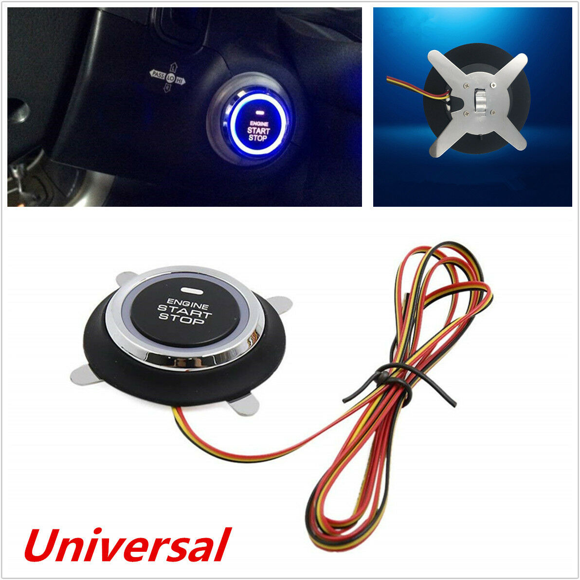 Autos Keyless Entry System Engine Ignition Starter Push Switch Start Stop Button